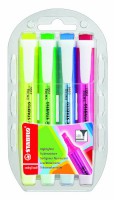 Textmarker STABILO® swing® cool, Kunststoffetui mit 4 Stiften