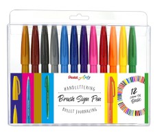 Fasermaler-Pinselmaler Sign Pen Brush 12 Farben
