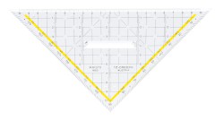 TZ-Dreieck 22.5 cm, mit Griff, Facette an Hypotenuse, Tuschenoppen