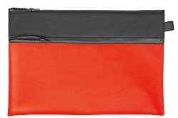 Reißverschlusstasche VELOBAG® Combi, Stoff, schwarz/rot, DIN A4, 342 x 230 mm