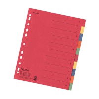 Register,Manila-RC-Karton,blanko,2x5 Farben,DIN A4 überbreit,24x29,7cm,10teilig