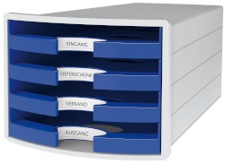 Schubladenbox Impuls lichtgrau/blau; 280 x 235 x 367; Ausführung: offen;