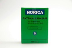 Norica Büro- und Aktenklammern mit Kugelenden verzinkt, Größe: 50 mm, glatt
