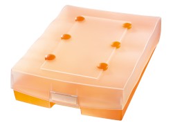 Lernkartei Archivbox CROCO-DUO, DIN A8 quer, transluzent-orange Lernkarteikarten Box