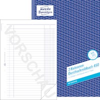 Kolonnen-Durchschreibbuch A4, 2 Kolonnen, 2. Blatt ohne Perforation zum Verbleib im Buch, Blaupapier