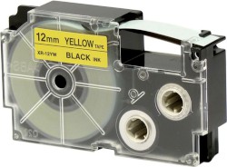 Schriftbandkassette schwarz, gelb, Bänder aus Kunststoff, B x L mm: 12 mm x 8 m, Kunststoff
