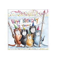 Serviette "Cats Birthday" 33 x 33 cm 20er Packung