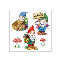 Serviette "Garden Gnomes" 33 x 33 cm 20er Packung