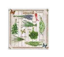 Serviette "Kitchen Herbs" 33 x 33 cm 20er Packung