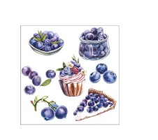Serviette "Blueberries" 33 x 33 cm 20er Packung
