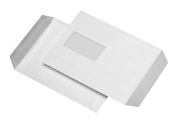 Versandtasche C5, selbstklebend, mit Fenster, weiß, 90 g/qm