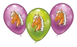 Luftballons Pferde 6 Ballons mehrfarbig
