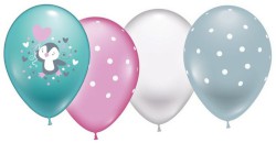 Luftballons Pinguin Party 6 Ballons mehrfarbig