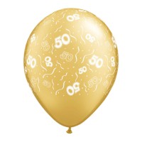 Luftballon mit Zahl 50 in gold ideal zur Goldenenhochzeit
