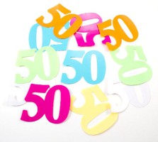 Konfetti XL aus Kunststoff "Zahl 50"