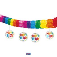 Girlande Motiv Happy Birthday Rainbow mehrfarbig