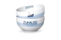 Schälchen Porzellan in Geschenkverpackung Maritim "Zuhause"