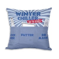 Kissen Sofahelden aus Stoff Winter Chiller 43x43 cm mit Taschen