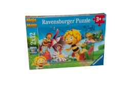 Puzzle 2 x 12 Teile "Biene Maja auf der Blumenwiese" von Ravensburger