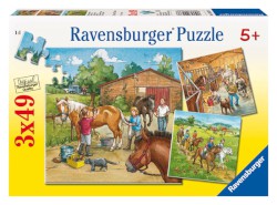 Puzzle 3 x 49 Teile "Mein Reiterhof"