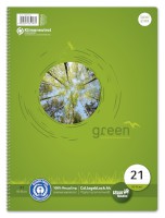 Collegeblock Green, 70 g/qm, DIN A4, liniert, 80 Blatt