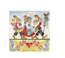 Serviette Ostern"Three Rabbits" 33 x 33 cm 20er Packung