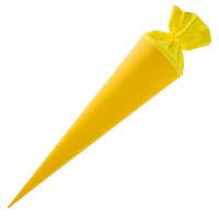 Bastelschultüte rund 70 cm gelb mit Filzverschluss