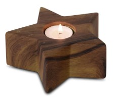 Kerzenhalter Stern Holzdesign aus Porzellan