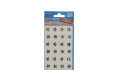 Sticker Weihnachten "Sterne" silber, mit Effektfolie